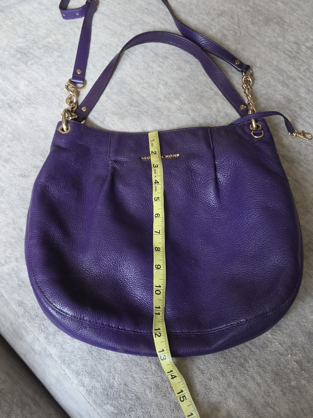 Michael Kors Fulton Hobo purple pebbled leather shoulder bag - Picture 11 of 11
